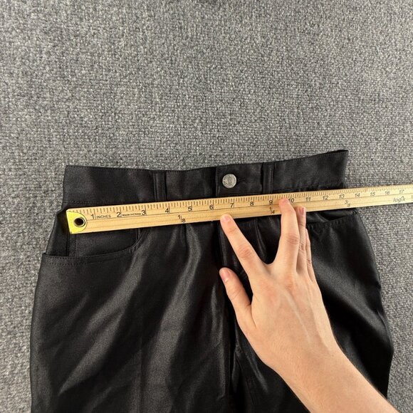 Tommy Jeans Black Size 1 Small Shiny Pants Pockets Club Leather-look ACTL 26X25 - Picture 15 of 16